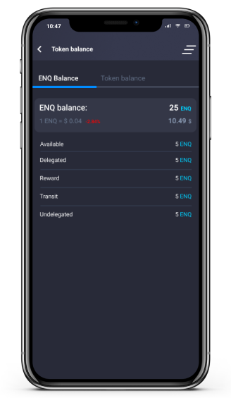 mobile wallet screen